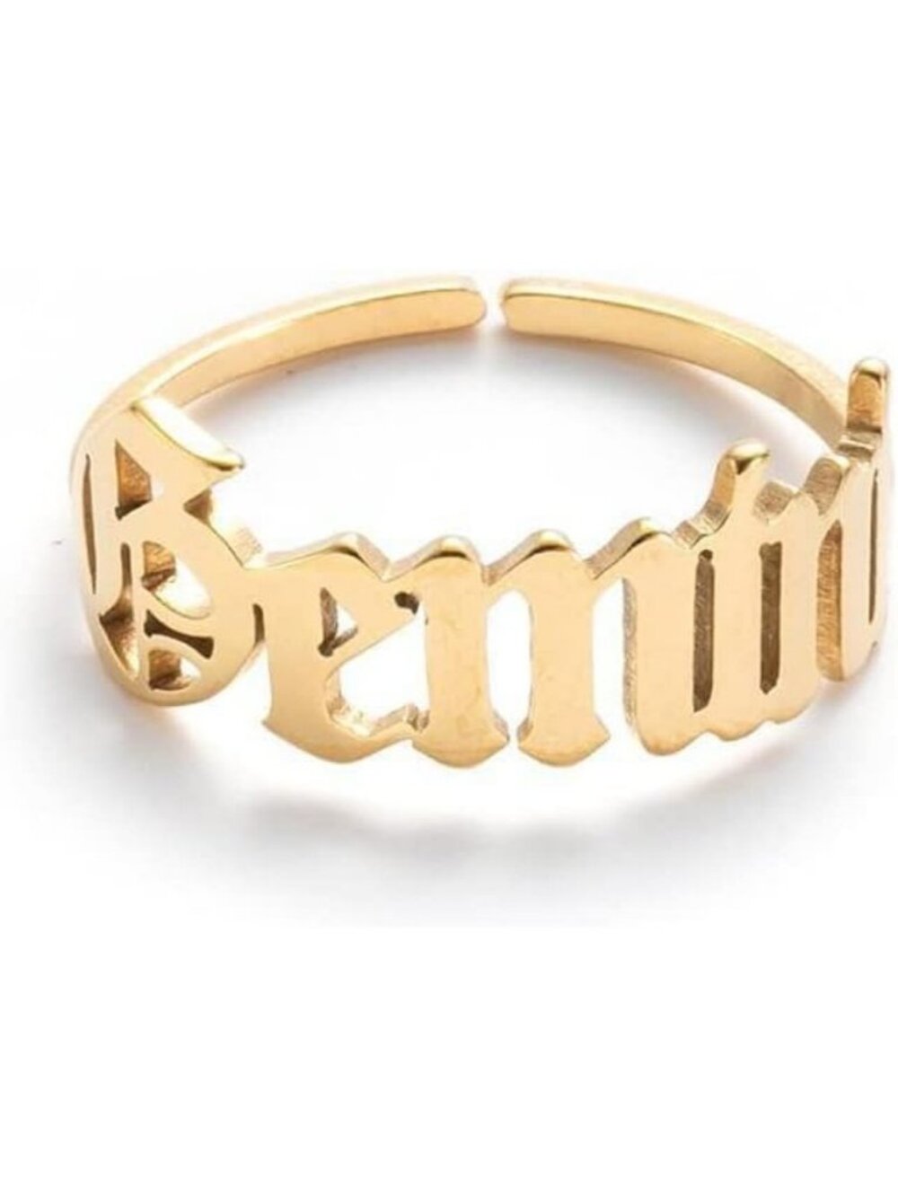 Gold Gemini Constellation Zodiac Old English Adjustable Steel Zodiac Sign Ring